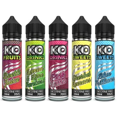 5 x 50ml KO Vapes High VG E Liquids