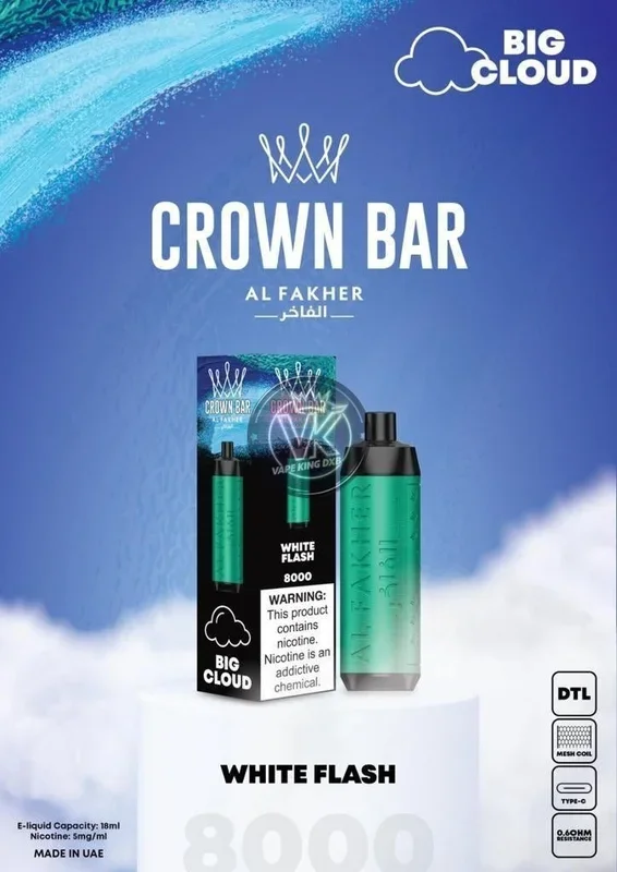 Al Fakher Crown Bar 8000 Puffs Rechargeable Disposable Vape