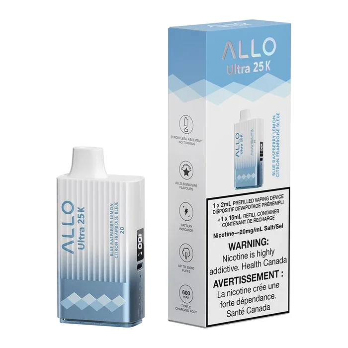 Allo Ultra 25K Disposable Vape Device – Blue Raspberry Lemon 17ml