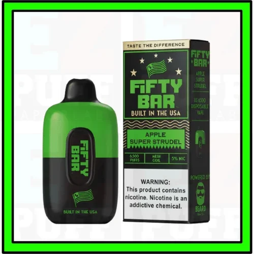 Apple Super Strudel – FIFTY BAR – MADE IN USA by Beard Vape – 6500 Puff Disposable