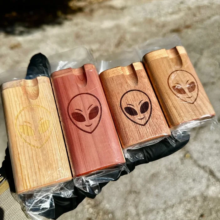 Authentic Wooden Dugout With Alien Logo- Tall
