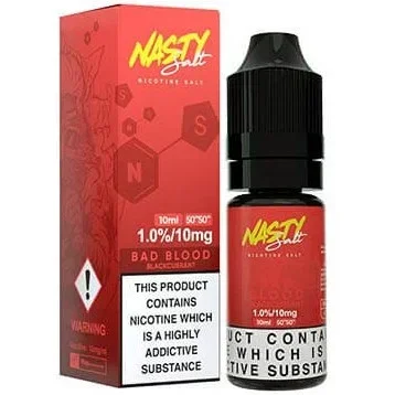 Bad Blood Nic Salt E Liquid 10ml By Nasty Juice
