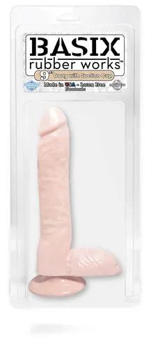 Basix Rubber Works 9 Inch Dong With Suction Cup – Flesh