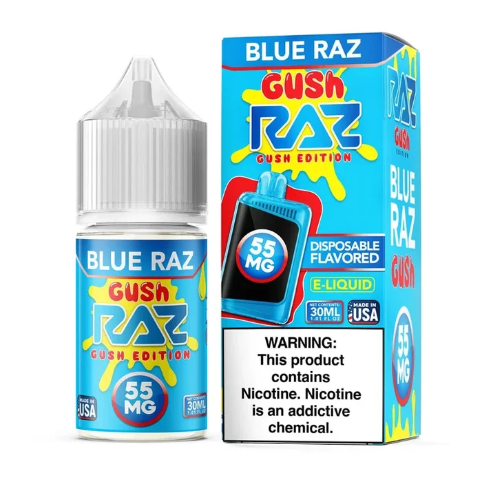 Blue Raz GUSH SALT – Pod Juice x Raz E-Liquid – 30mL