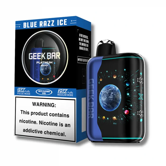 Blue Razz Ice Geek Bar Pulse X 25K Puffs – Disposable Vape (Platinum Edition)