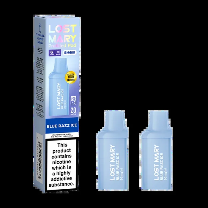 Blue Razz Ice Lost Mary BM600 Pods