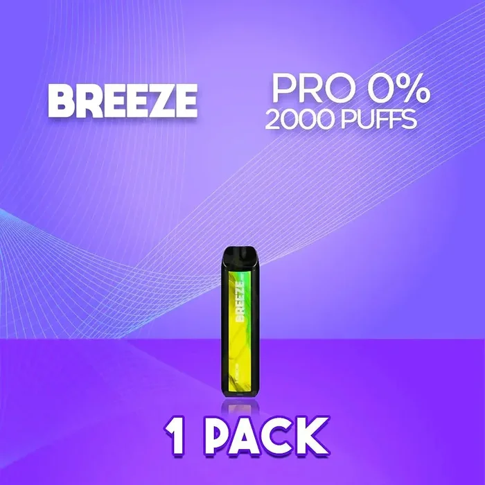 Breeze Pro Zero Nicotine 2000 Puffs Disposable Vape – 1 Pack