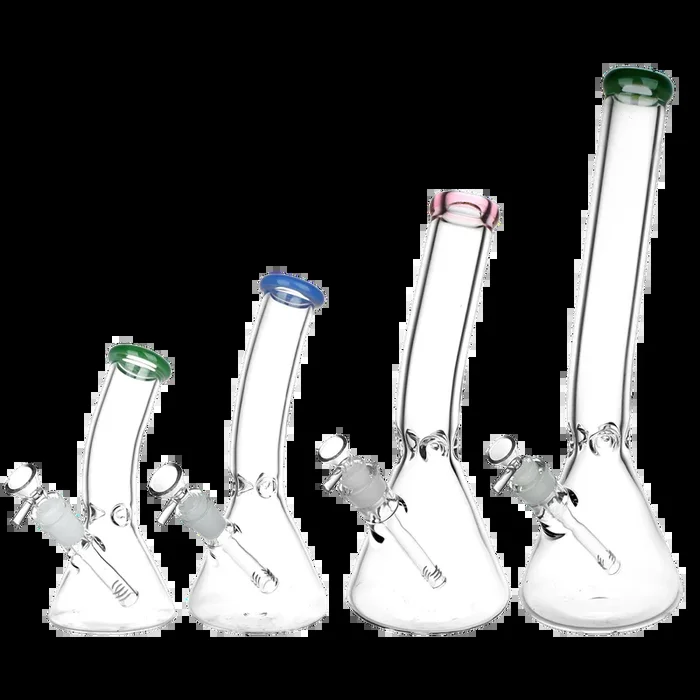 Classic Bent Neck Glass Beaker Bongs – Colors Vary