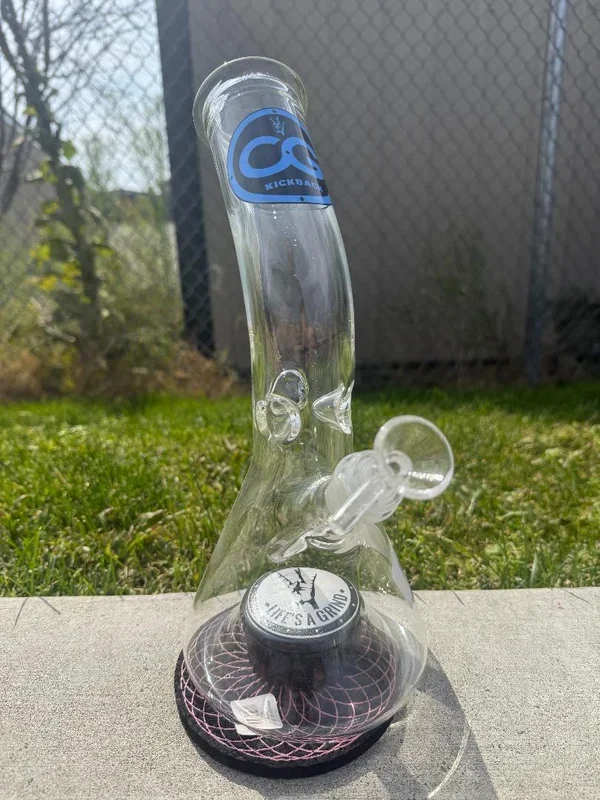 Compton Glass Kickback 12″ w/ Grinder Built In 14mm 45°