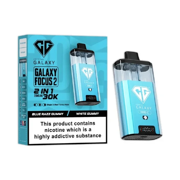 Crystal Galaxy 30K Focus 2 Prefilled Pod Kit Blue Razz Gummy/White Gummy