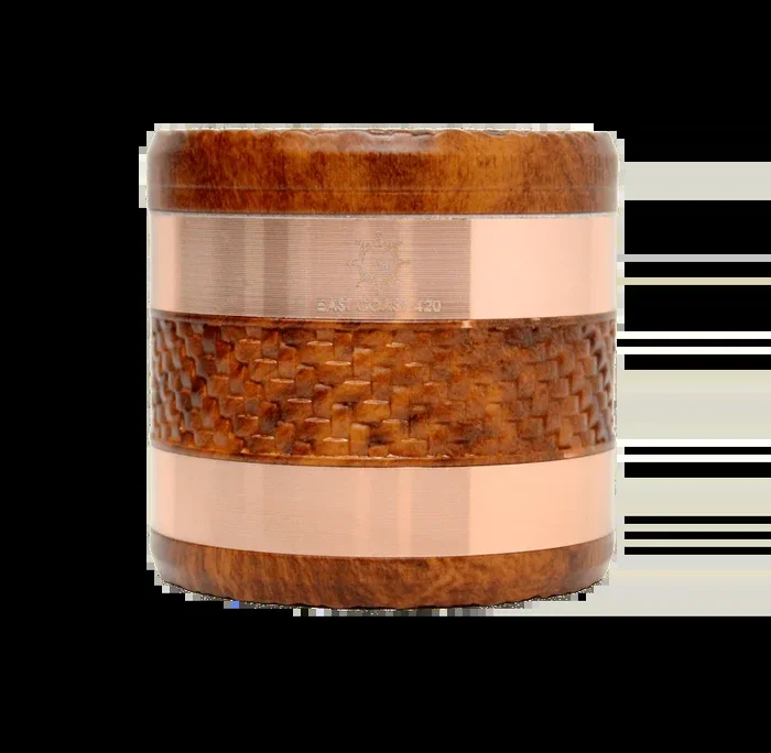 EC420 Weaving Wood Style 63mm 4 Piece Grinder – Orange/Copper
