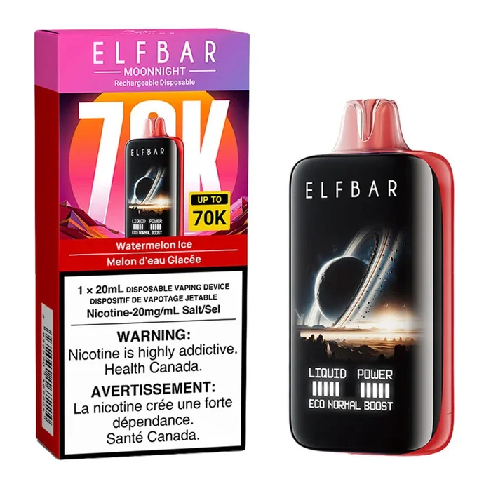 Elf Bar MoonNight 70K Disposable Vape Device – Watermelon Ice 20ml