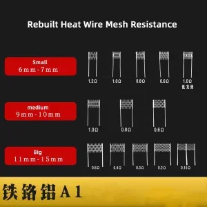 Fe-Cr-Al A1 DIY Vape Rebuild Heat Wire Mesh Resistance Coil 0.15 0.16 0.2 0.3 0.4 0.6 0.8 0.9 1.0 1.2 ohm Repair Home Electronics Accessary Parts