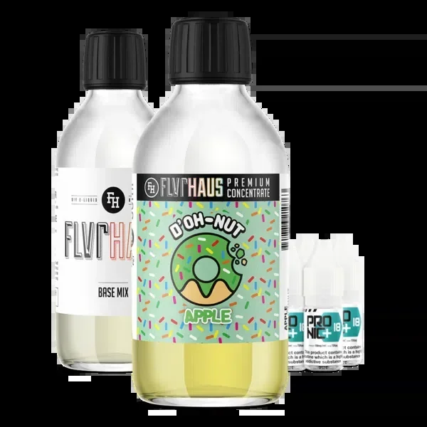 FLVRHAUS Bottle Shot – D’OH-NUT Apple – 250ml (Clearance)