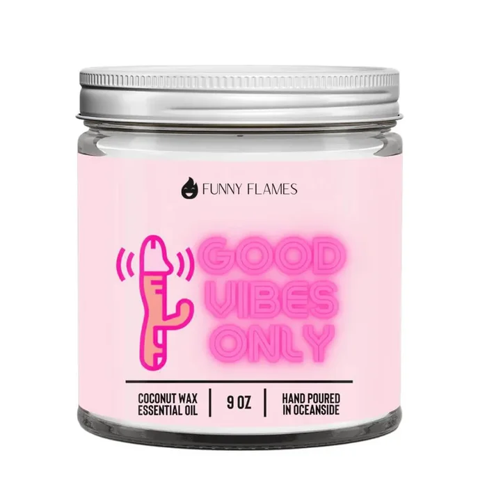 Funny Flames Candle – Good Vibes Only