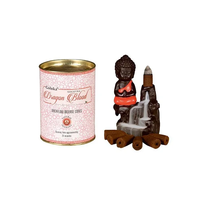 Goloka Backflow Cones – Dragon’s Blood Masala Backflow Incense 24 Cones