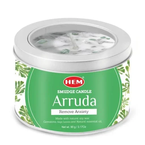 HEM – Arruda Natural Gemstone Soy Wax Smudge Candle