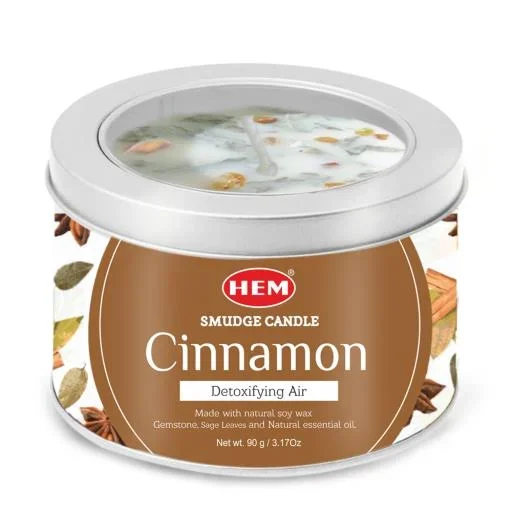 HEM – Cinnamon Natural Gemstone Soy Wax Smudge Candle