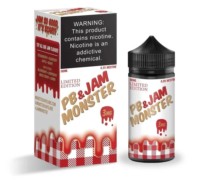 JAM MONSTER PB & JAM STRAWBERRY Freebase E-Liquid