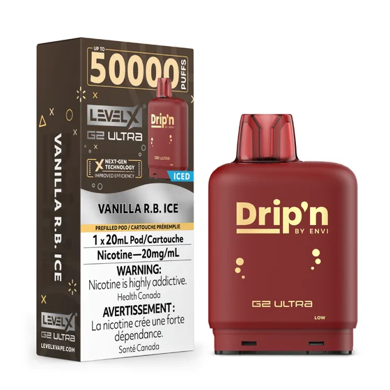 Level X Drip’n G2 Ultra 50k – Vanilla R.B. Ice