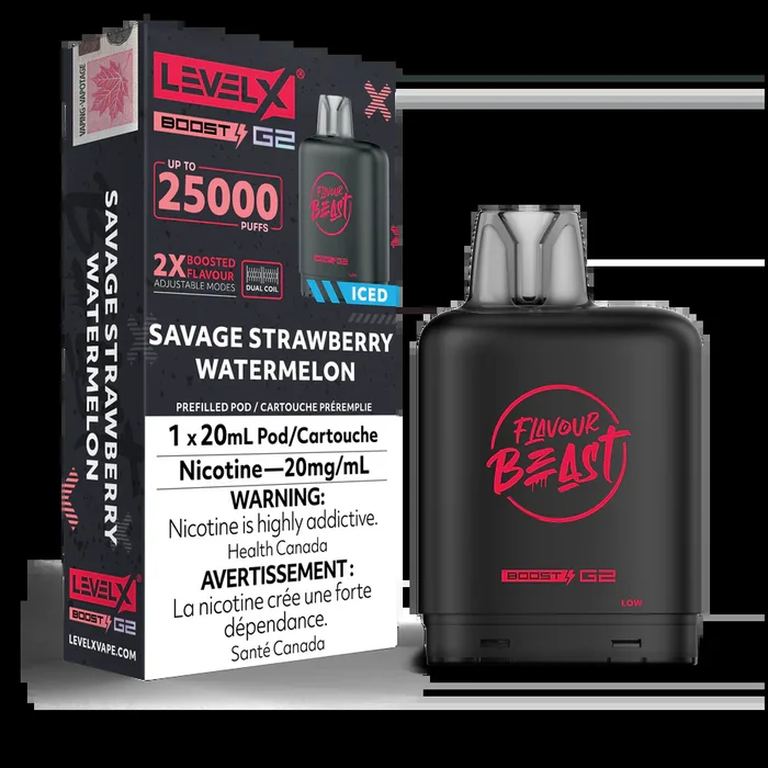 Level X Flavour Beast G2 Boost 25K Pod – Savage Strawberry Watermelon Iced