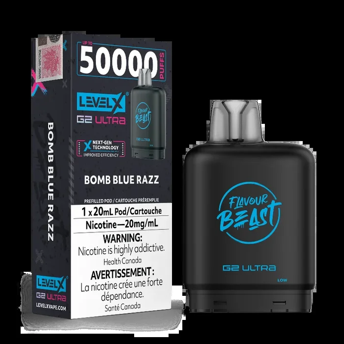 Level X G2 Ultra Flavour Beast Pods – Bomb Blue Razz, 50K Puffs