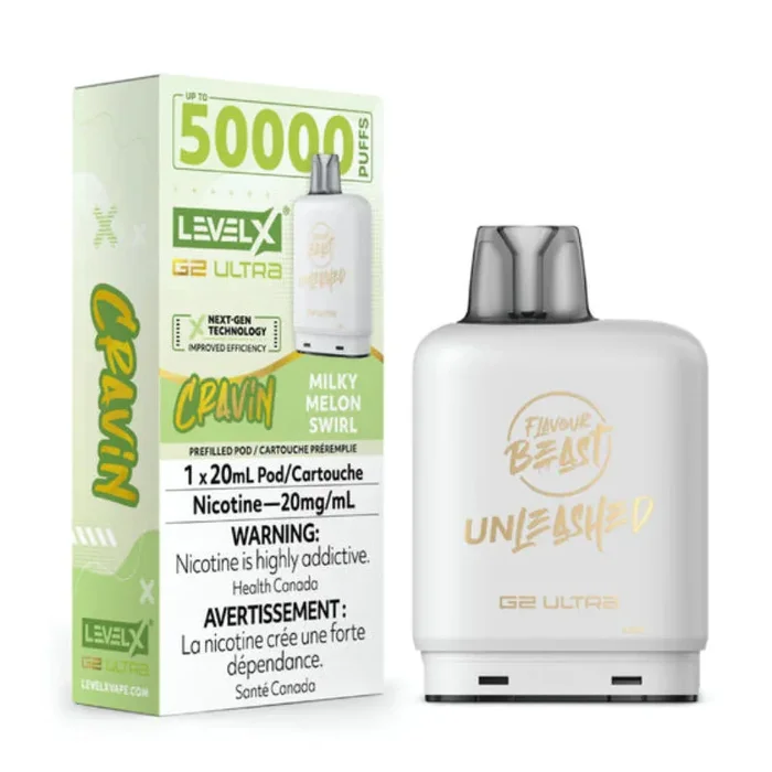 Level X G2 Ultra Flavour Beast Pods – Cravin’ Milky Melon Swirl ,50K Puffs