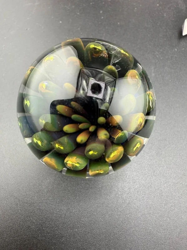 McDoogIe Glass Marble – 40mm Gold Fume Implosion