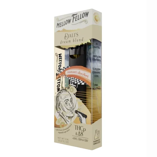 Mellow Fellow Dali’s Dream Blend Sunset Sherbet HHC, D8, CBD, CBN, THCp 2mL Disposable Vape – 1PC