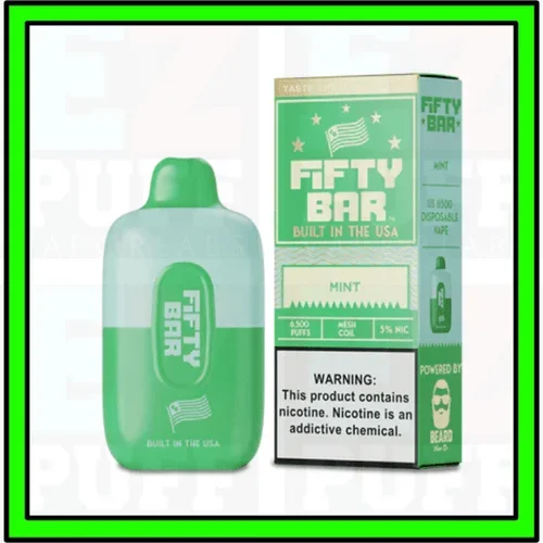 Mint – FIFTY BAR – MADE IN USA by Beard Vape – 6500 Puff Disposable