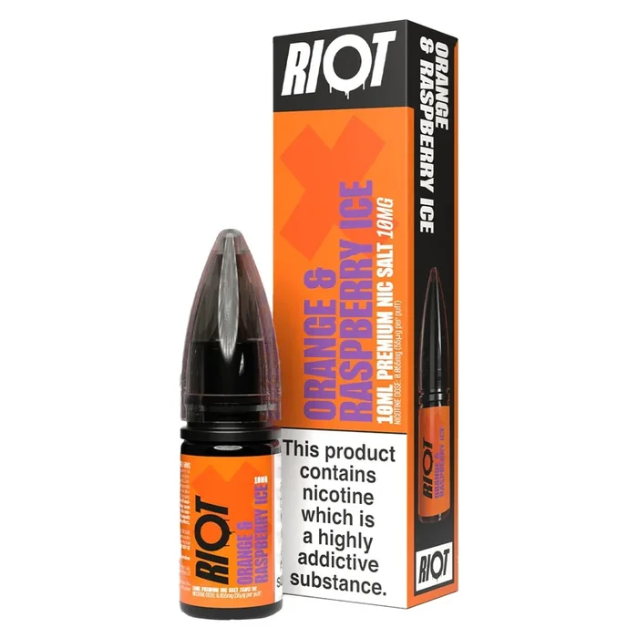 Orange & Raspberry Ice Riot X 10ml Nic Salt By Riot Squad