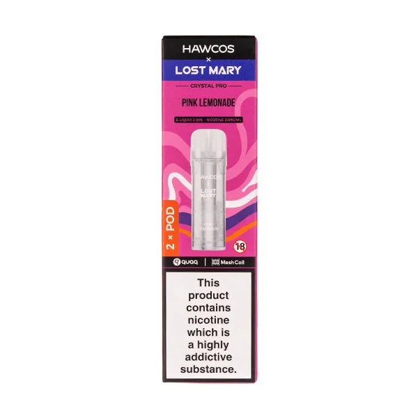 Pink Lemonade Crystal Pro Prefilled Pods by Hawcos x Lost Mary
