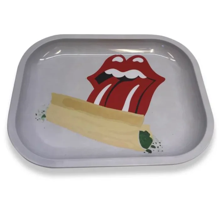 “Rolling Stoned” Mini Metal Rolling Tray (7″ x 5″)