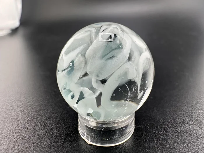 SBJ Glass Marble – Simple White Wisp .75″