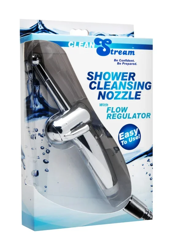 Shower Cleaning Nozzle with Flow Regulator