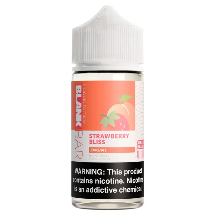 Strawberry Bliss – BLANK BAR 100mL Freebase E-Liquid