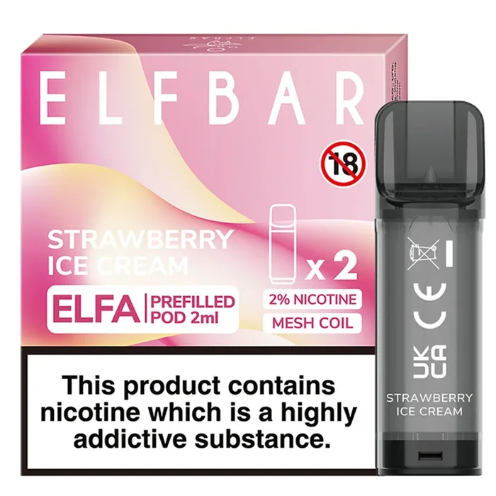 Strawberry Ice Cream Elfbar ELFA Prefilled Pods 2ml