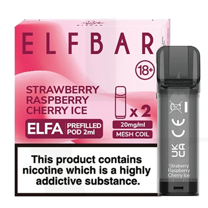 Strawberry Raspberry Cherry Ice Elfbar ELFA Prefilled Pods 2ml