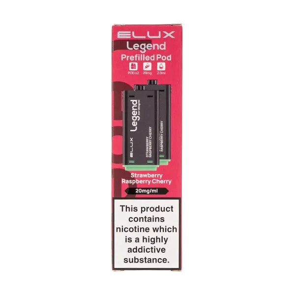 Strawberry Raspberry Cherry Legend 1500 Prefilled Pods by Elux