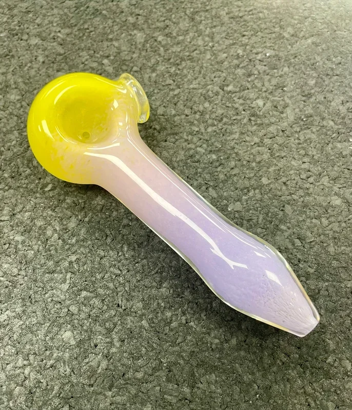 Three Tone Frit Pipe – Yellow, pink & purple
