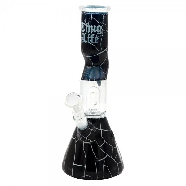 Thug Life 10″ Cracked Stone Beaker Bong