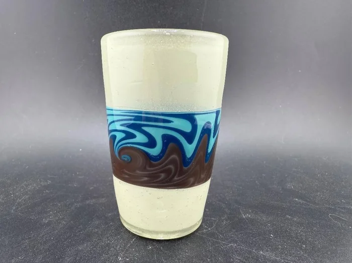 Unknown Artist Shot Glass – CFL Wig Wag Blue & Brown