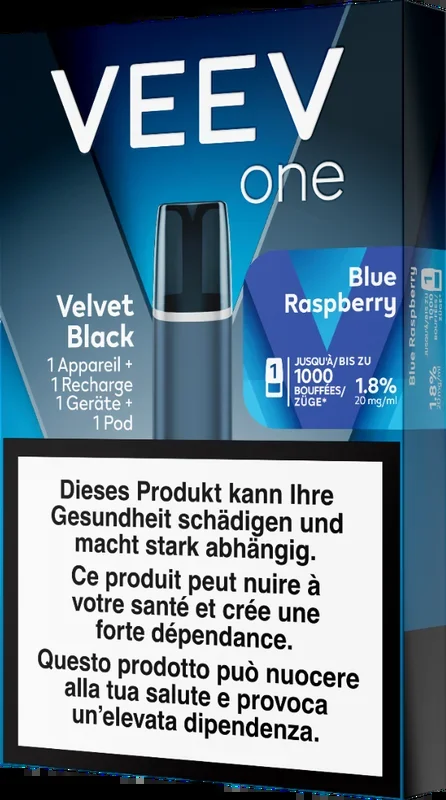 Veev One Velvet Black Starter Kit Blue Raspberry