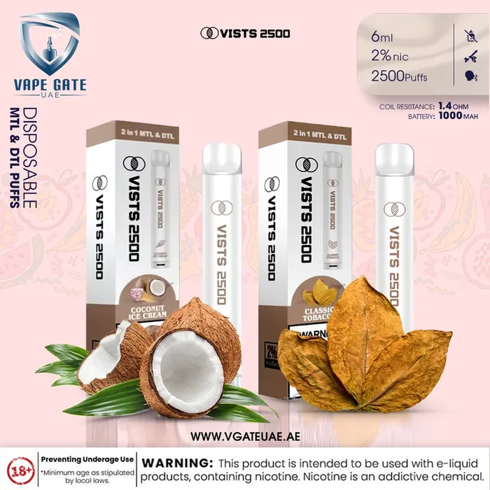 Vists 2500 – Disposable (20MG – MTL & DTL Puffs)