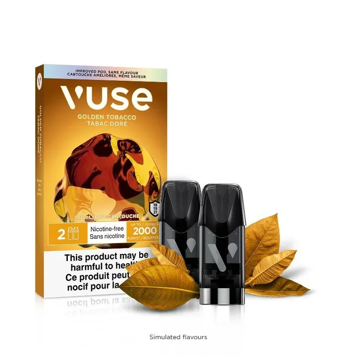 Vuse Nicotine Free Golden Tobacco Epod Pods