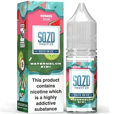 Watermelon Kiwi On Ice Nic Salt E Liquid 10ml By SQZD